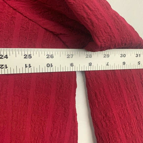 Ali Miles 3/4 Sleeve Tunic Top Size 2x Red Button Front Blouse Artsy Flowy - Picture 7 of 10